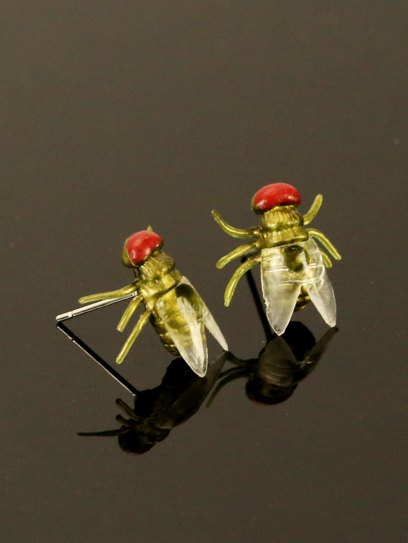 1 Pair Funny Simple Style Insect Fly Alloy Resin Ear Studs display picture 3
