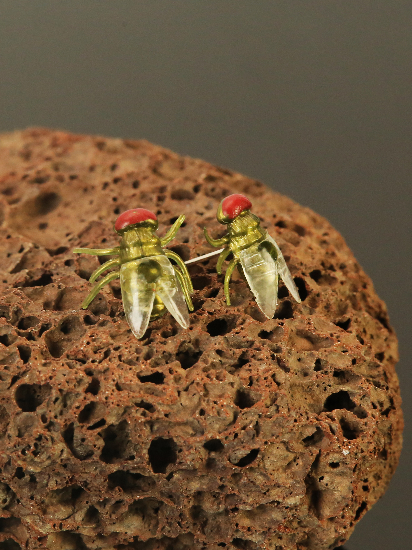 1 Pair Funny Simple Style Insect Fly Alloy Resin Ear Studs display picture 5