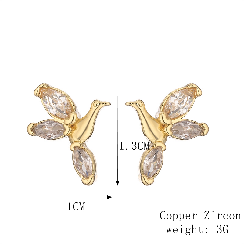 1 Pair Elegant Streetwear Water Droplets Snake Plating Inlay Copper Zircon Gold Plated Ear Studs display picture 4