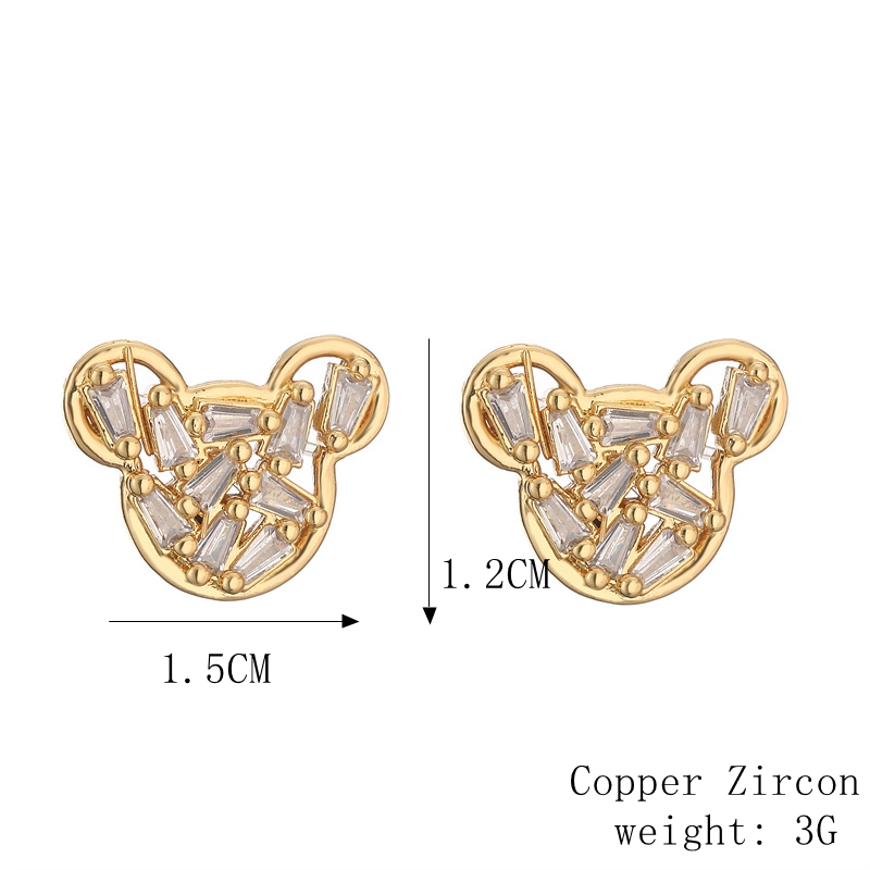 1 Pair Elegant Streetwear Water Droplets Snake Plating Inlay Copper Zircon Gold Plated Ear Studs display picture 5