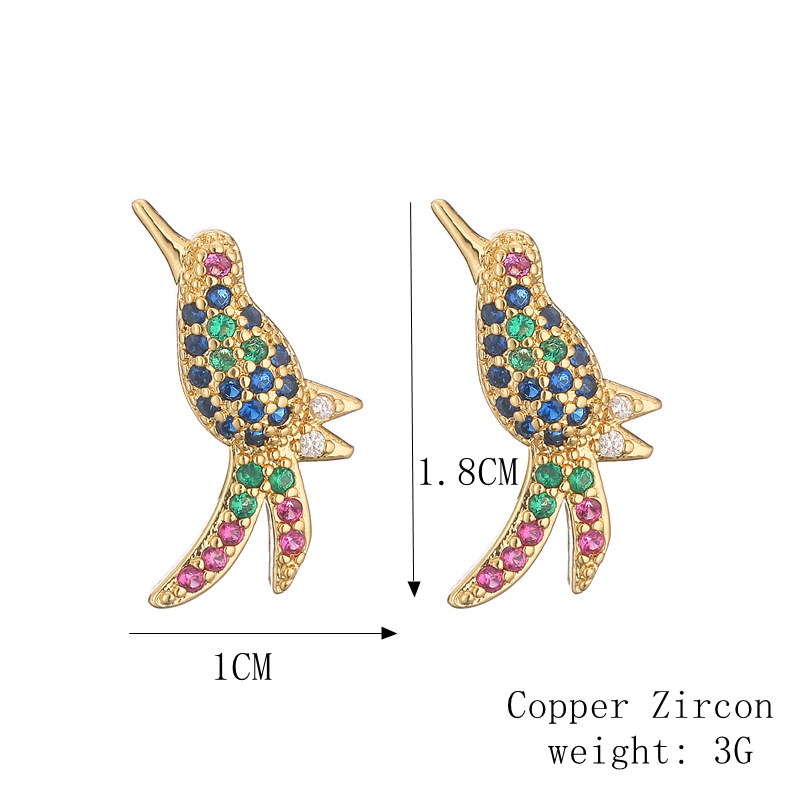 1 Pair Elegant Streetwear Water Droplets Snake Plating Inlay Copper Zircon Gold Plated Ear Studs display picture 3