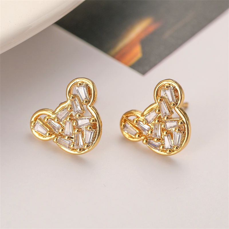 1 Pair Elegant Streetwear Water Droplets Snake Plating Inlay Copper Zircon Gold Plated Ear Studs display picture 9