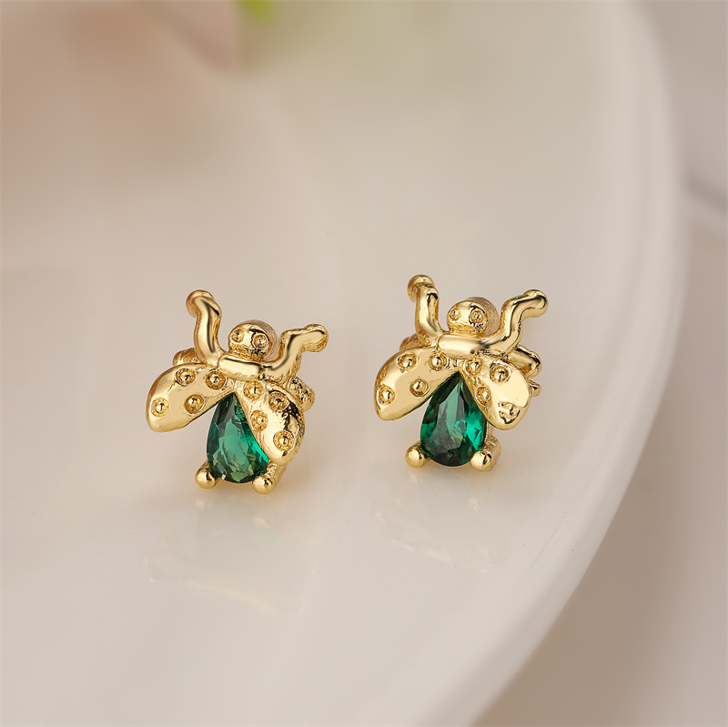 1 Pair Elegant Streetwear Water Droplets Snake Plating Inlay Copper Zircon Gold Plated Ear Studs display picture 11