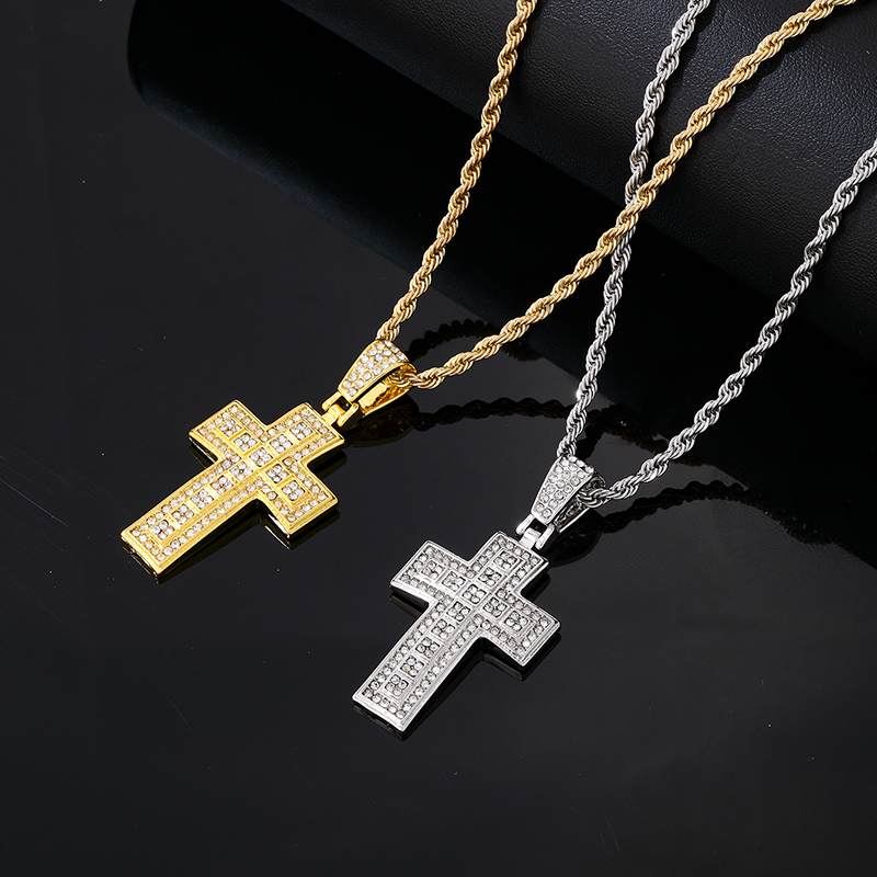 Hip-hop Vintage Style Rock Cross Stainless Steel Alloy Plating Inlay Zircon Gold Plated Silver Plated Men's Pendant Necklace display picture 2