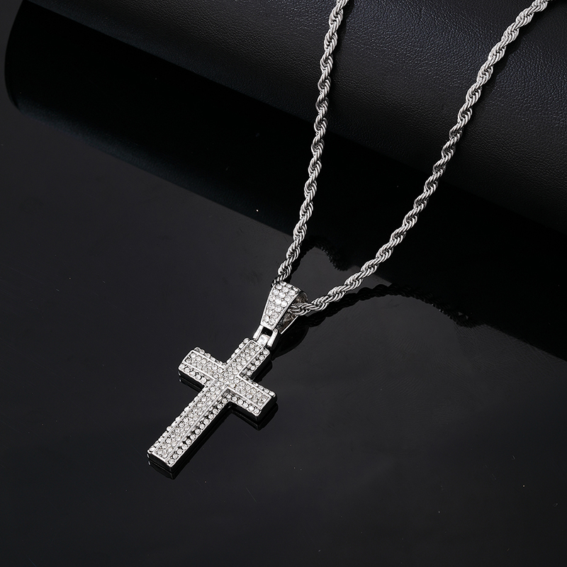 Hip-hop Vintage Style Rock Cross Stainless Steel Alloy Plating Inlay Zircon Gold Plated Silver Plated Men's Pendant Necklace display picture 3
