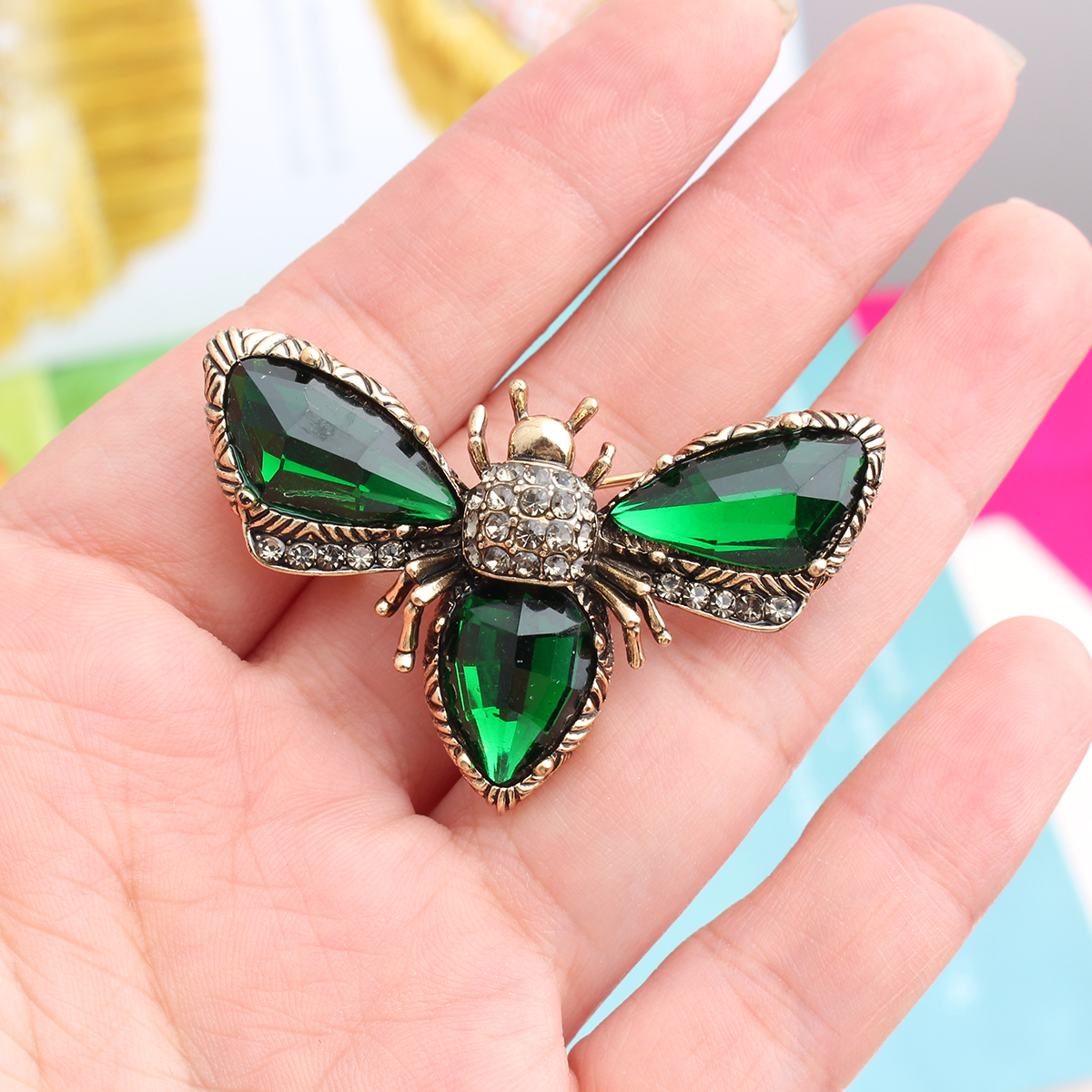 Cute Pastoral Bee Alloy Asymmetrical Rhinestones Women's Brooches display picture 4