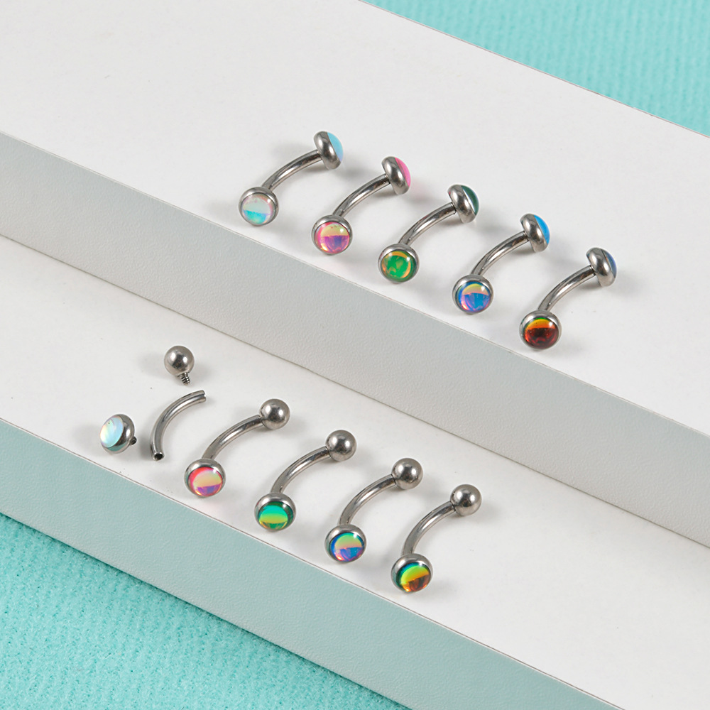 Casual Simple Style Shiny Ball G23 Titanium Zircon Eyebrow Nails Ear Studs In Bulk display picture 3