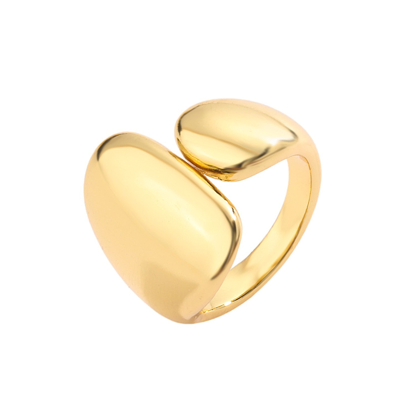 Luxuriös Herzform Kupfer Überzug Inlay Zirkon Vergoldet Offener Ring display picture 7