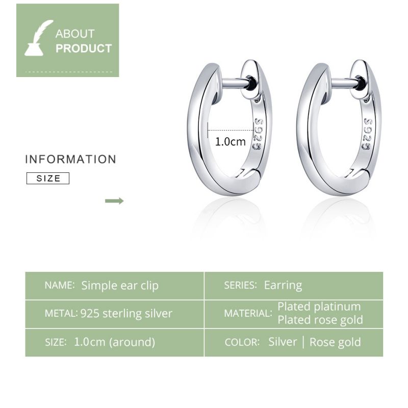 1 Paar Lässig Einfacher Stil Runden Sterling Silber Ohrringe display picture 5
