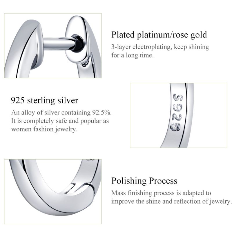 1 Paar Lässig Einfacher Stil Runden Sterling Silber Ohrringe display picture 25