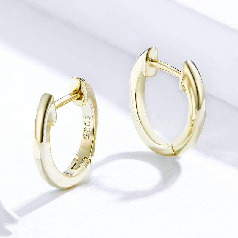 1 Pair Casual Simple Style Round Sterling Silver Earrings display picture 8
