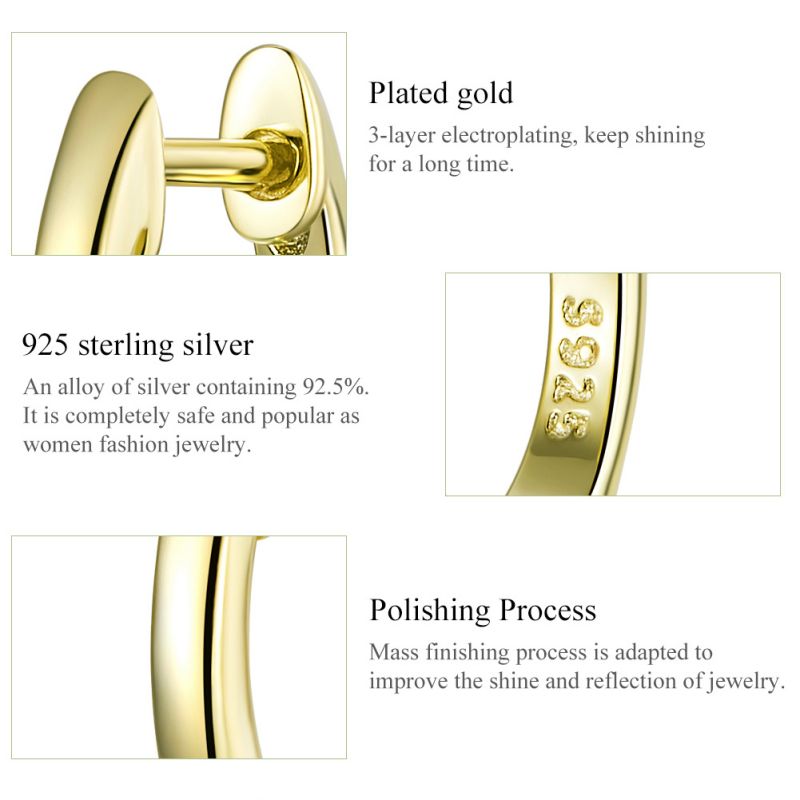 1 Paar Lässig Einfacher Stil Runden Sterling Silber Ohrringe display picture 12