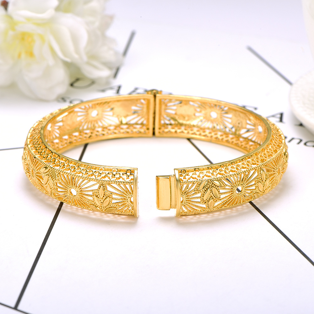 Ig Style Simple Style Flower Copper Bangle In Bulk display picture 5
