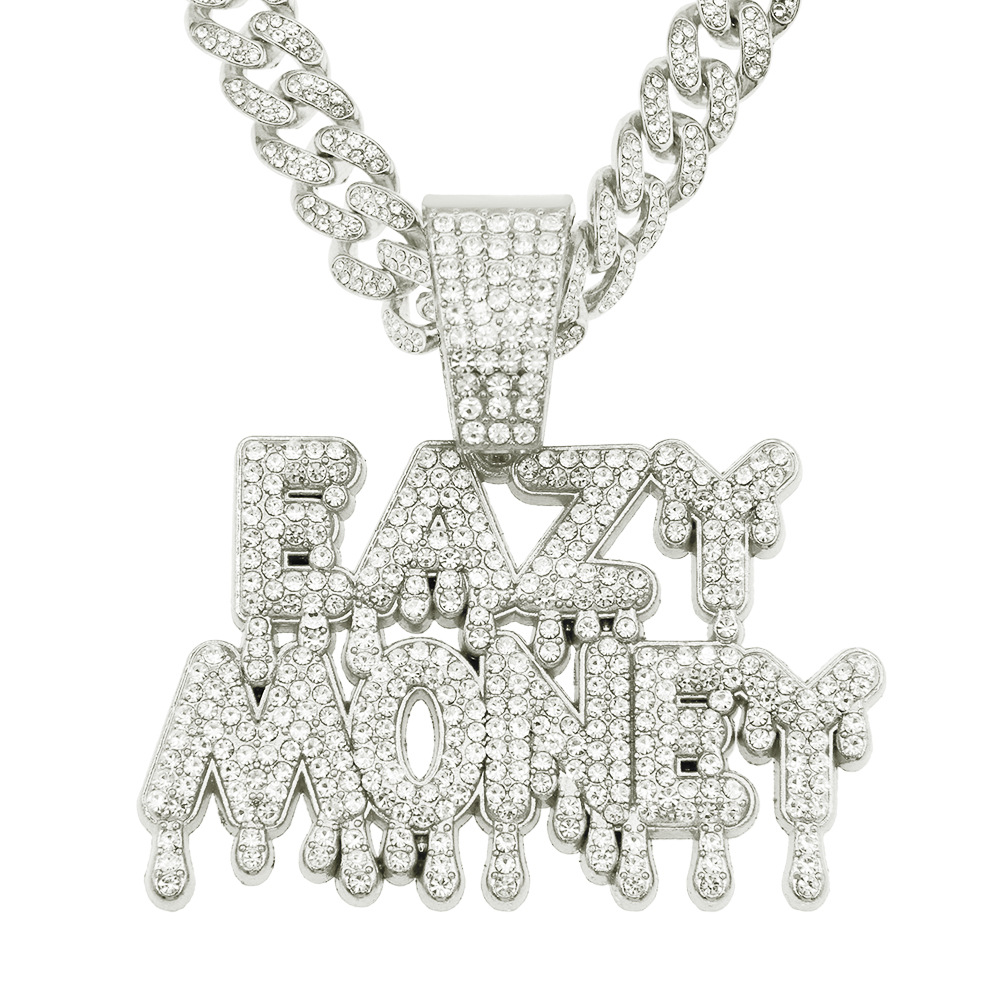 Hip Hop Letra Aleación Embutido Diamantes De Imitación Hombres Collar Colgante Collar Colgante display picture 2