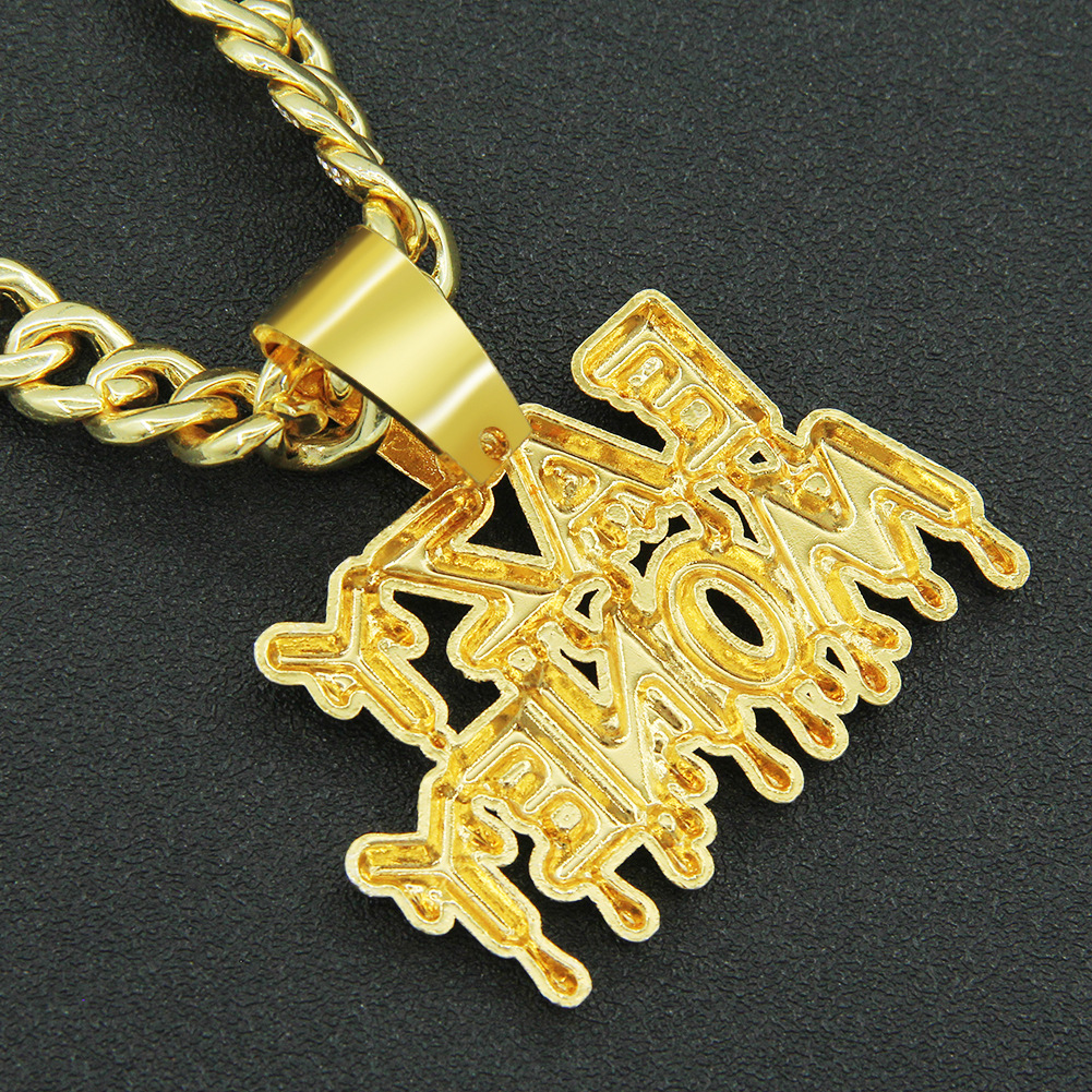 Hip Hop Letra Aleación Embutido Diamantes De Imitación Hombres Collar Colgante Collar Colgante display picture 8