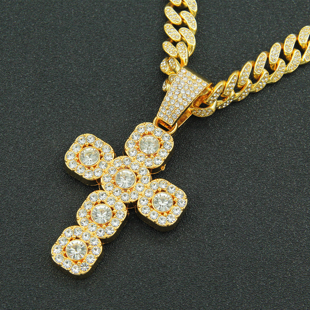 Hip-hop Cross Alloy Inlay Rhinestones Men's Pendant Necklace Necklace Pendant display picture 7