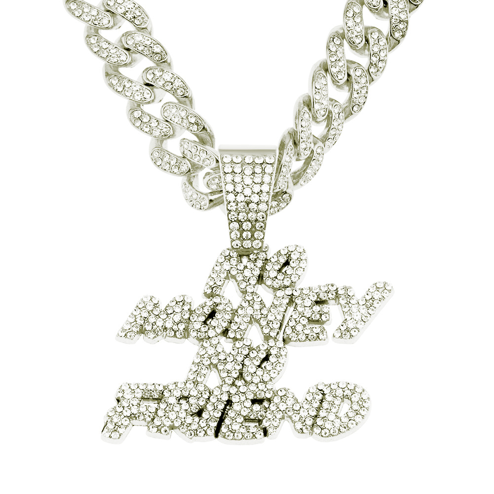 Hip Hop Letra Aleación Embutido Diamantes De Imitación Hombres Encantos Collar Colgante display picture 3