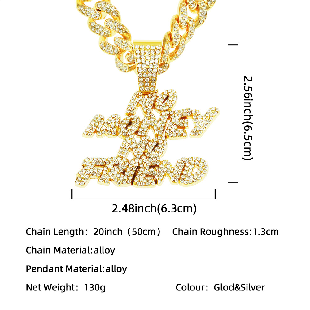 Hip Hop Lettre Alliage Incruster Strass Hommes Charmes Pendentif display picture 4