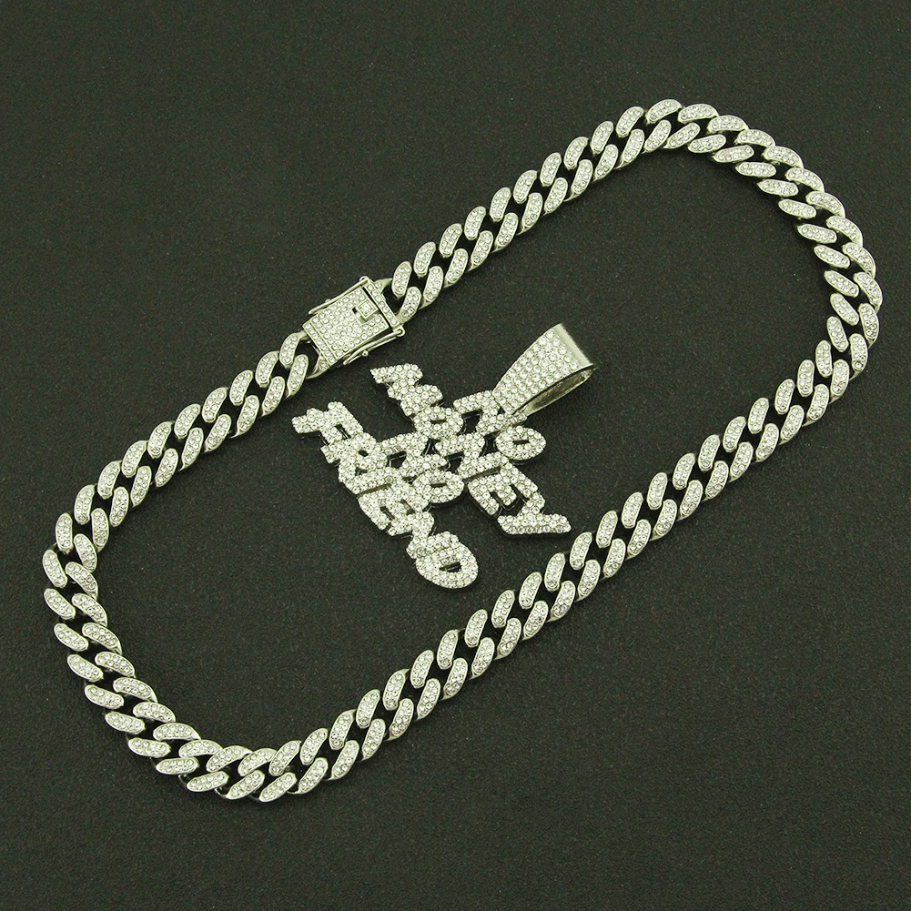 Hip Hop Lettre Alliage Incruster Strass Hommes Charmes Pendentif display picture 6