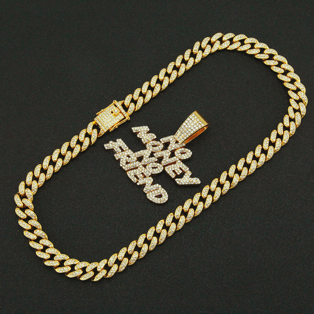 Hip Hop Lettre Alliage Incruster Strass Hommes Charmes Pendentif display picture 8