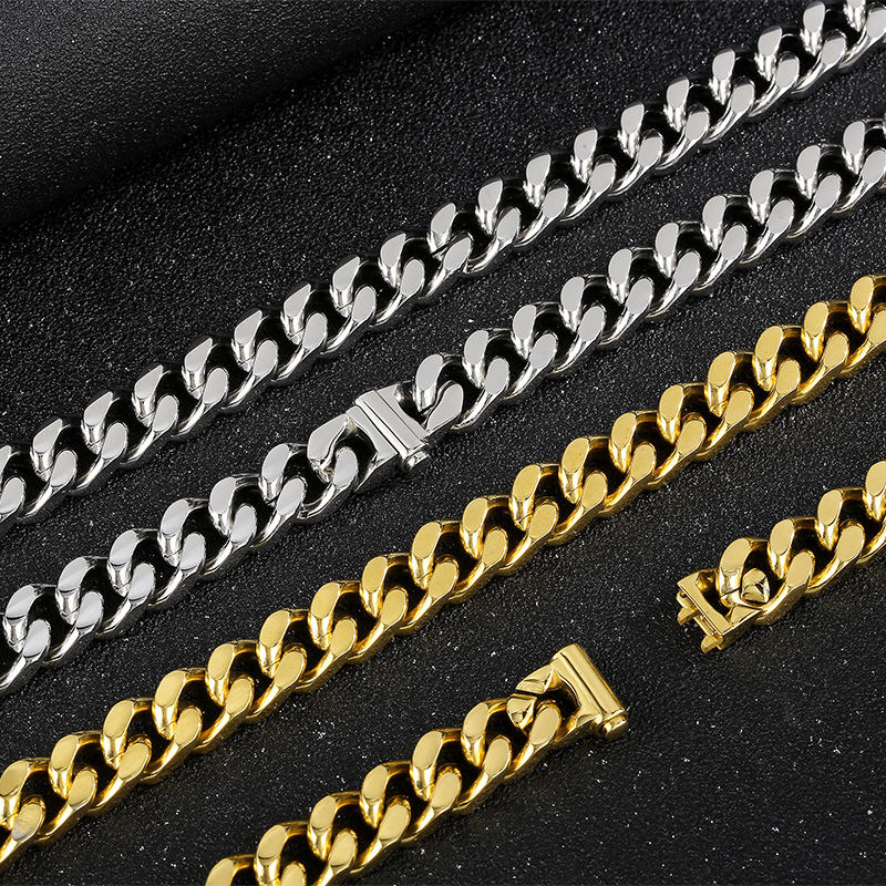 Acero Inoxidable Chapados en oro de 18k Hip Hop Enchapado Color Sólido Collar display picture 10