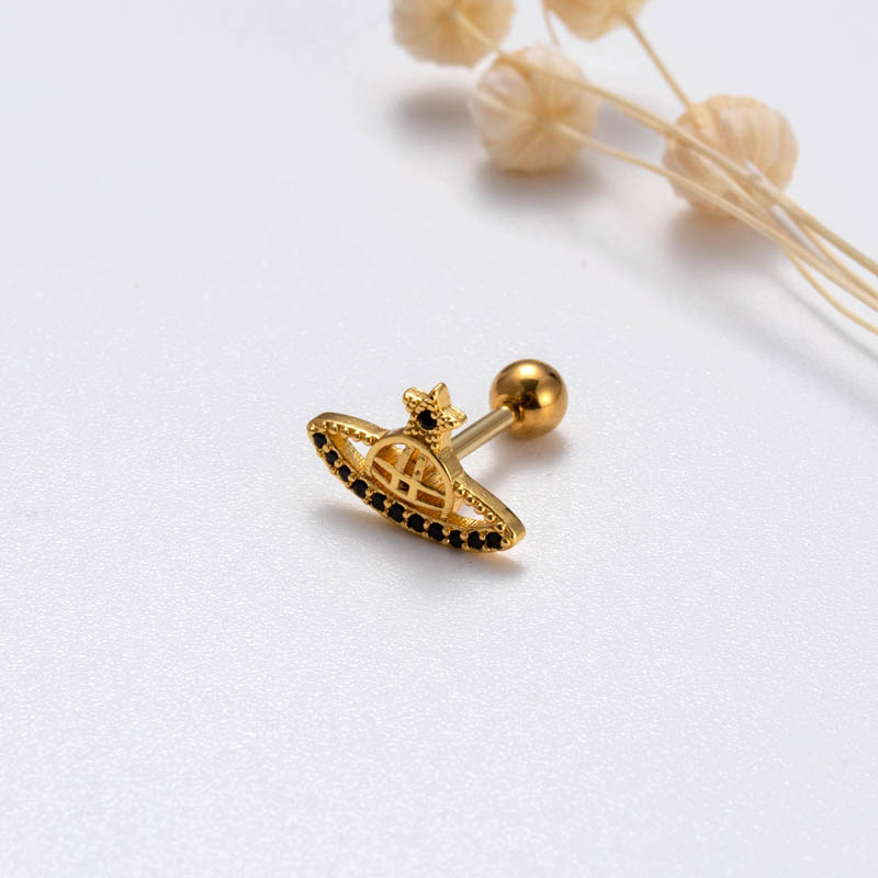 1 Stück Süss Brief Herzform Schmetterling Überzug Inlay Kupfer Zirkon Ohrringe Aus Knorpel display picture 7