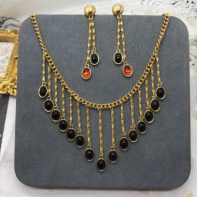 Retro Solid Color Alloy Plating Women's Jewelry Set display picture 2