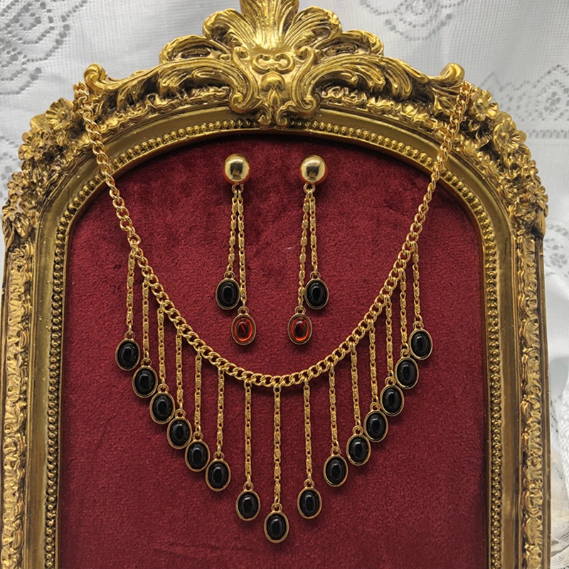 ريترو اللون الصامد سبيكة تصفيح امرأة طاقم مجوهرات display picture 3