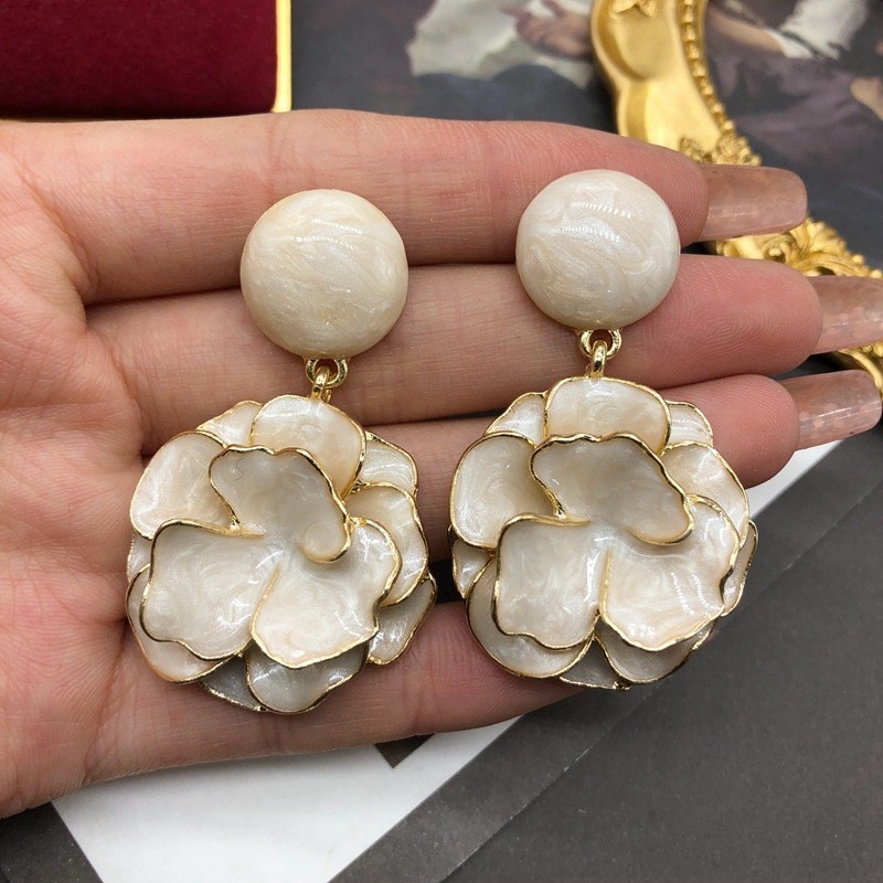 1 Paire Style Simple Fleur Placage Alliage Boucles D'oreilles display picture 8