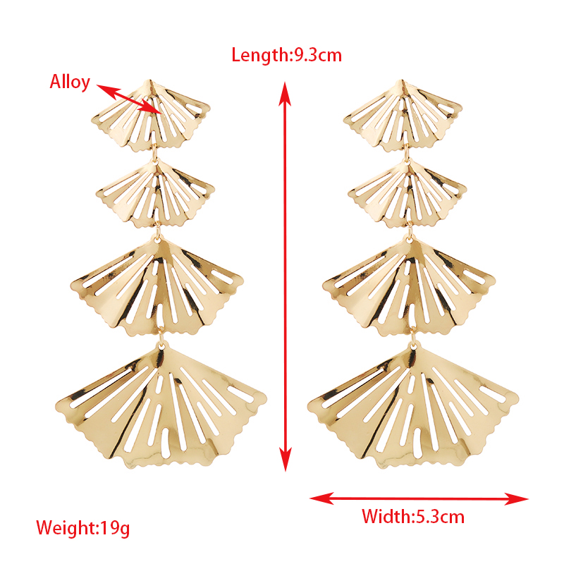 1 Piece Elegant Luxurious Sector Plating Metal Alloy Gold Plated Silver Plated Drop Earrings display picture 1