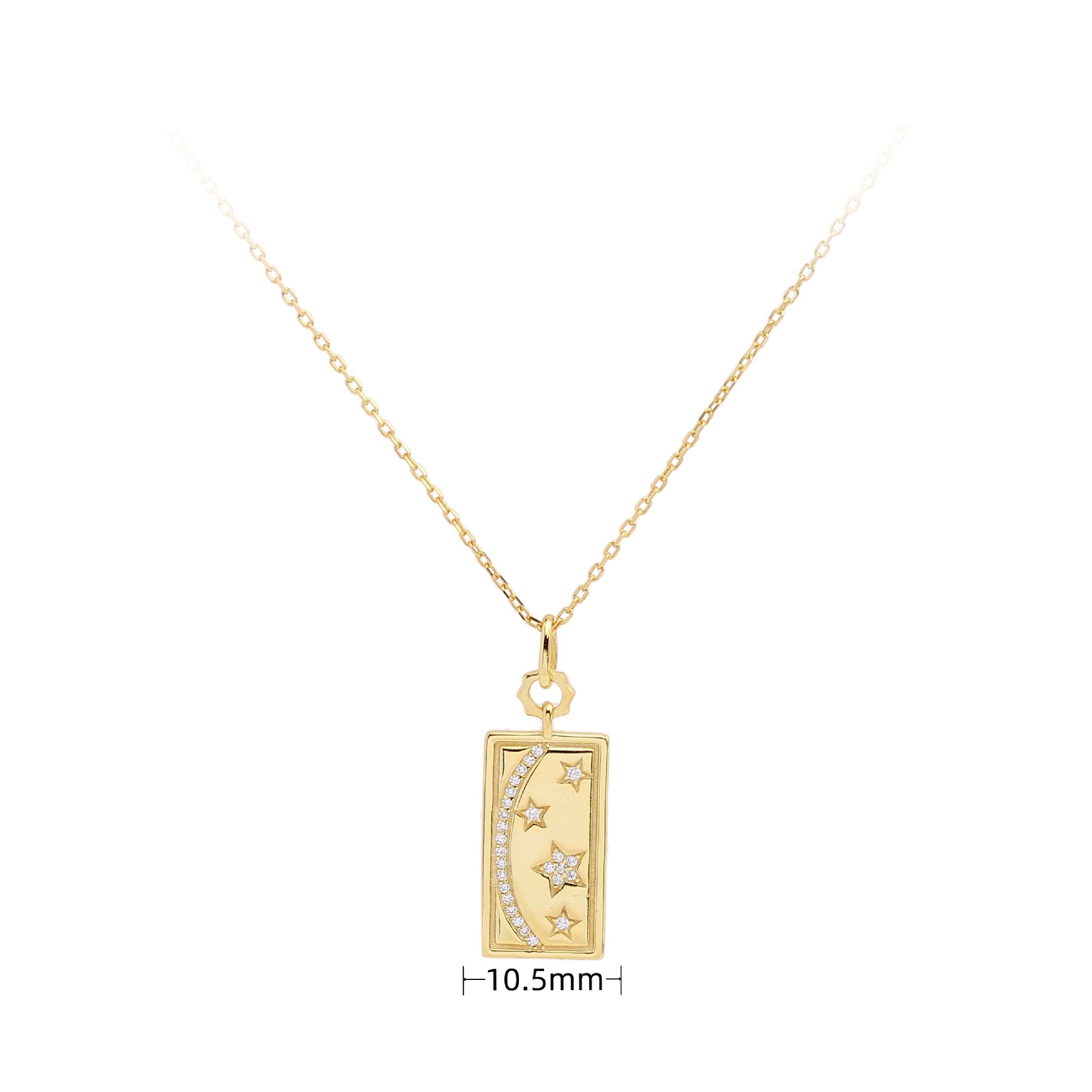 Simple Style Star Sterling Silver 18k Gold Plated Pendant Necklace In Bulk display picture 2