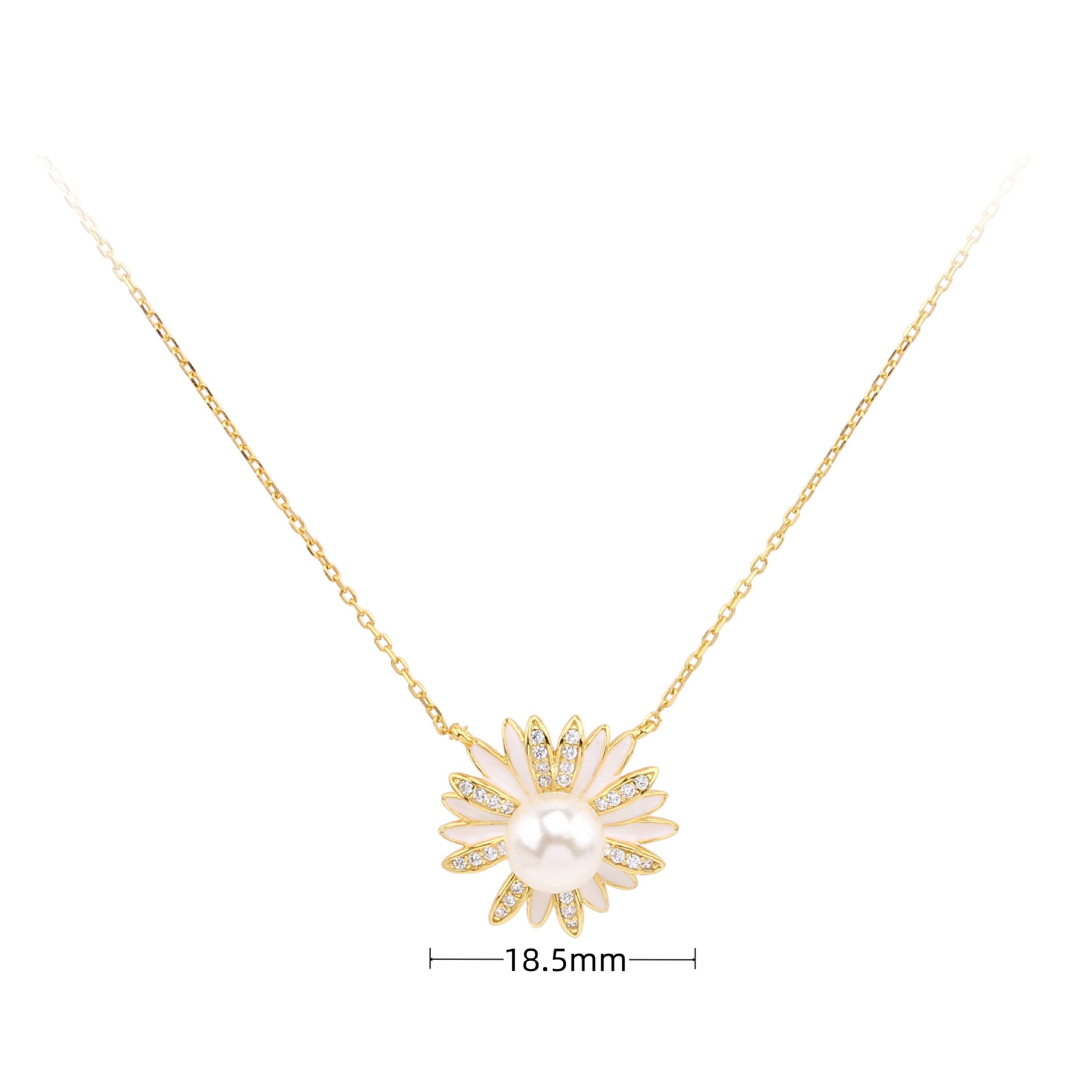 Sweet Flower Sterling Silver Zircon Pendant Necklace In Bulk display picture 2