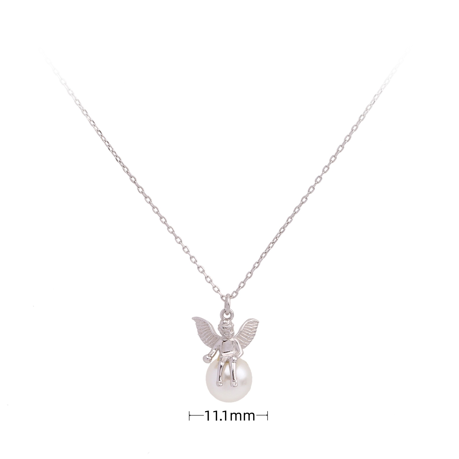 Simple Style Cartoon Character Sterling Silver Pearl Pendant Necklace In Bulk display picture 4