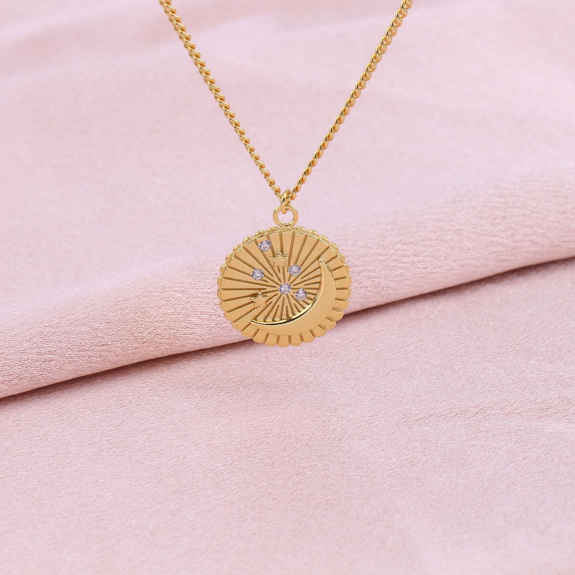 Simple Style Star Sterling Silver 18k Gold Plated Zircon Pendant Necklace In Bulk display picture 9