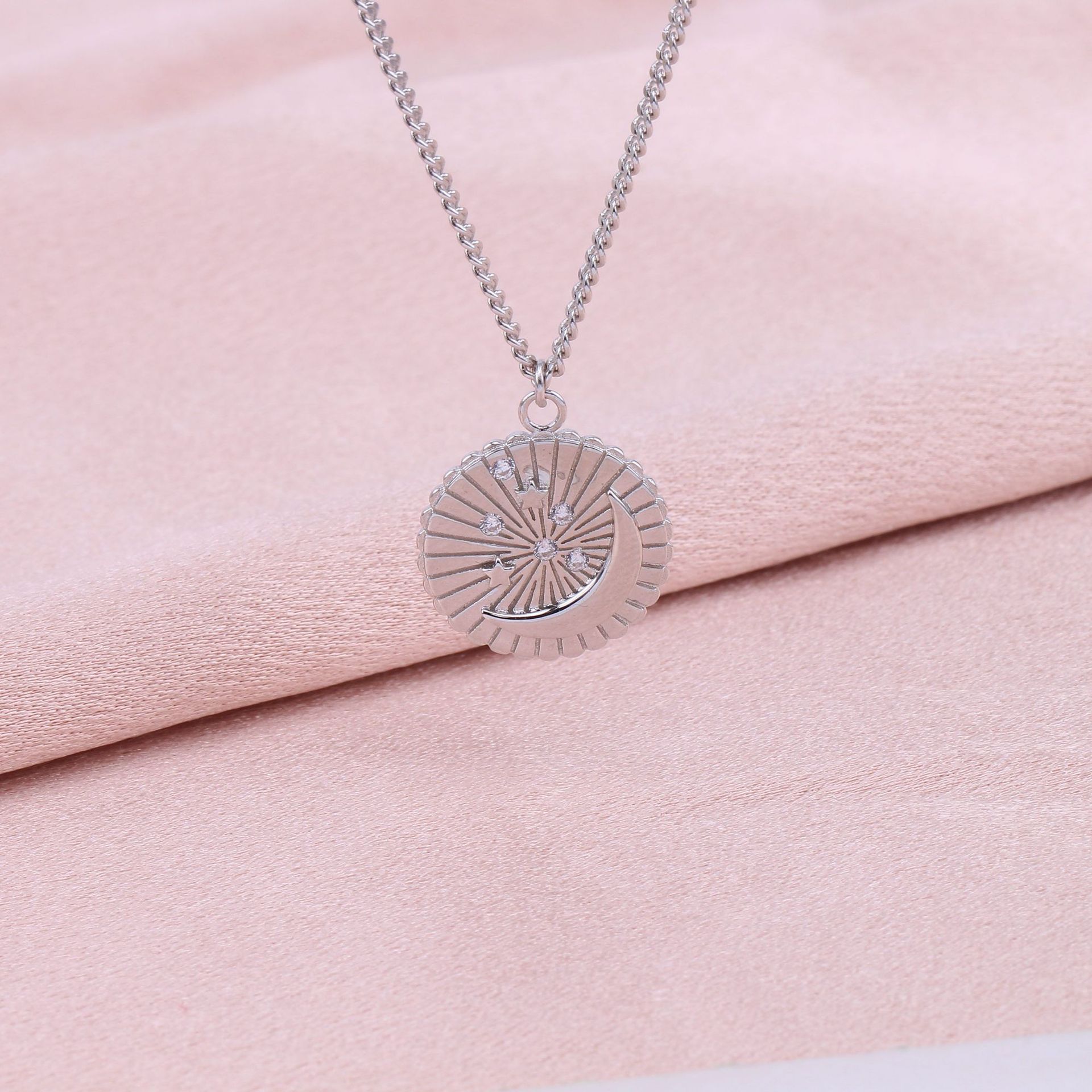 Simple Style Star Sterling Silver 18k Gold Plated Zircon Pendant Necklace In Bulk display picture 10