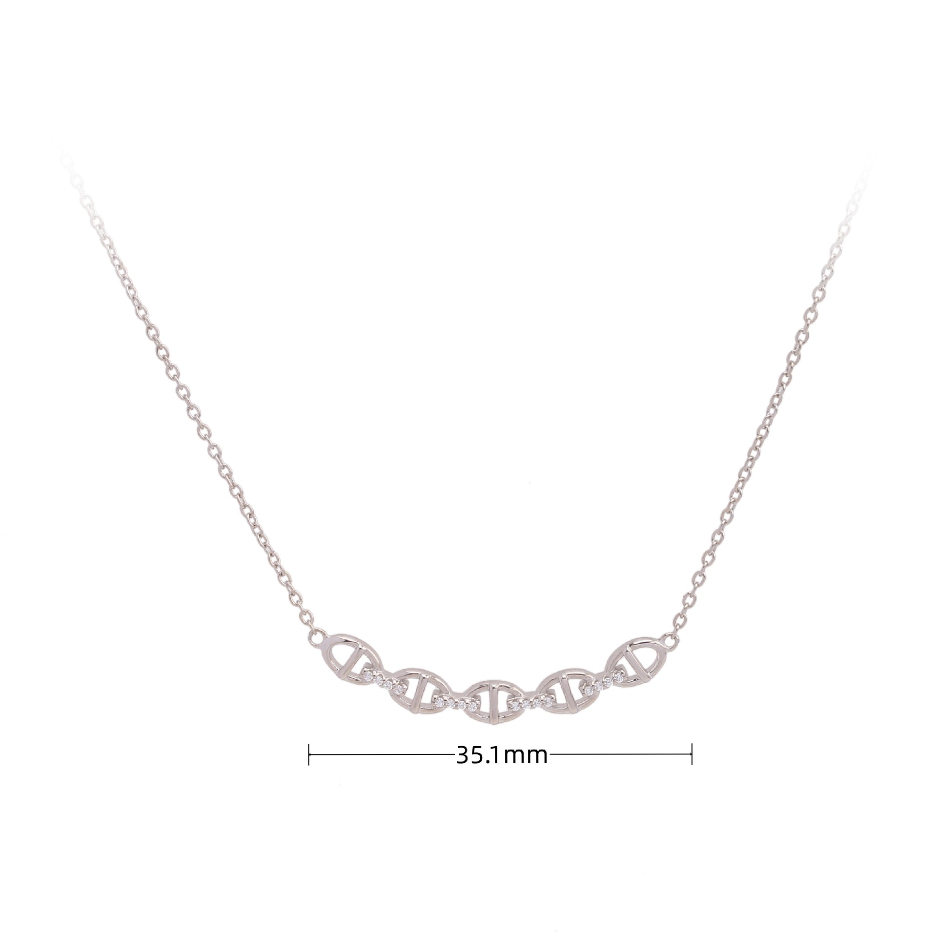 Basic Solid Color Sterling Silver 18k Gold Plated Zircon Necklace In Bulk display picture 4