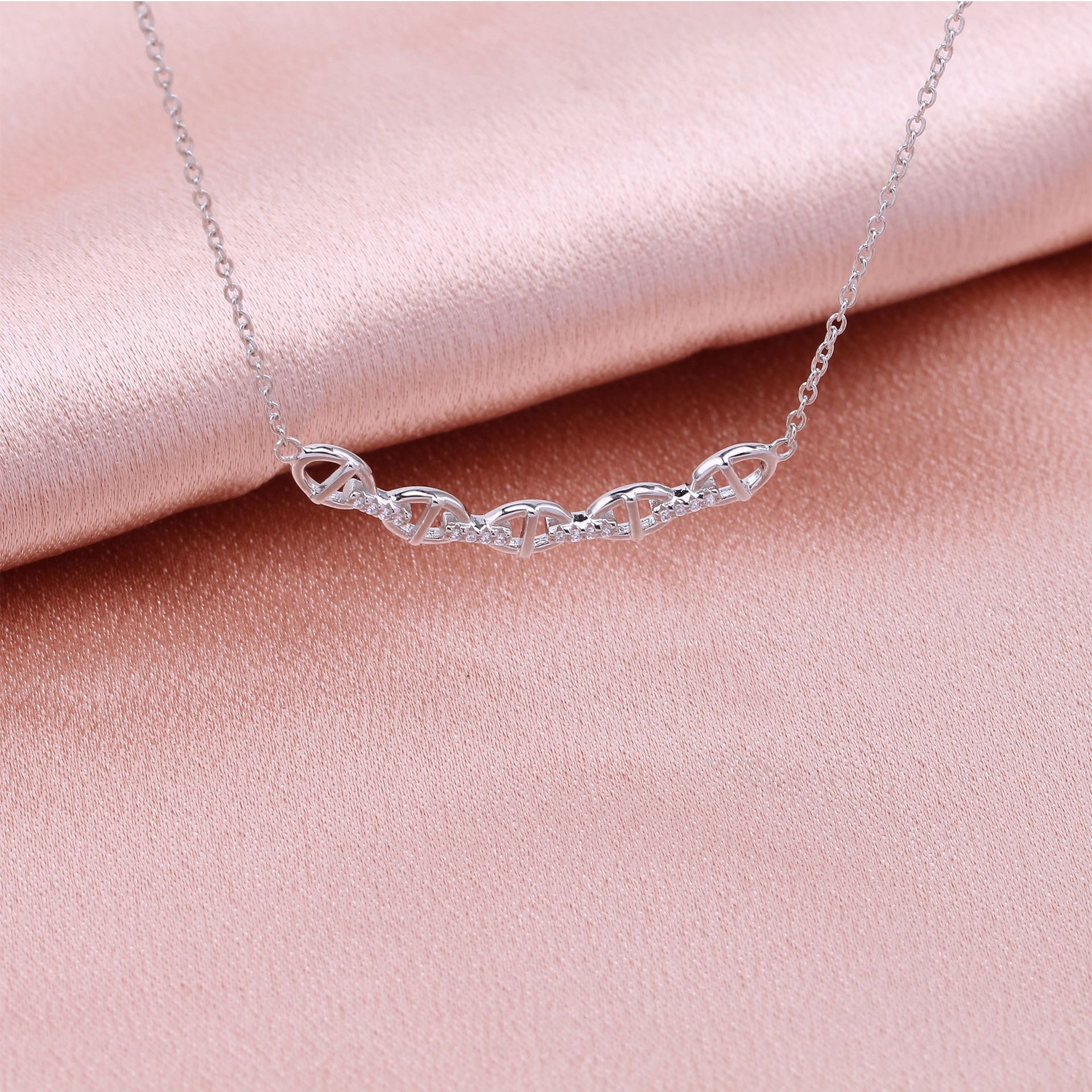 Basic Solid Color Sterling Silver 18k Gold Plated Zircon Necklace In Bulk display picture 10