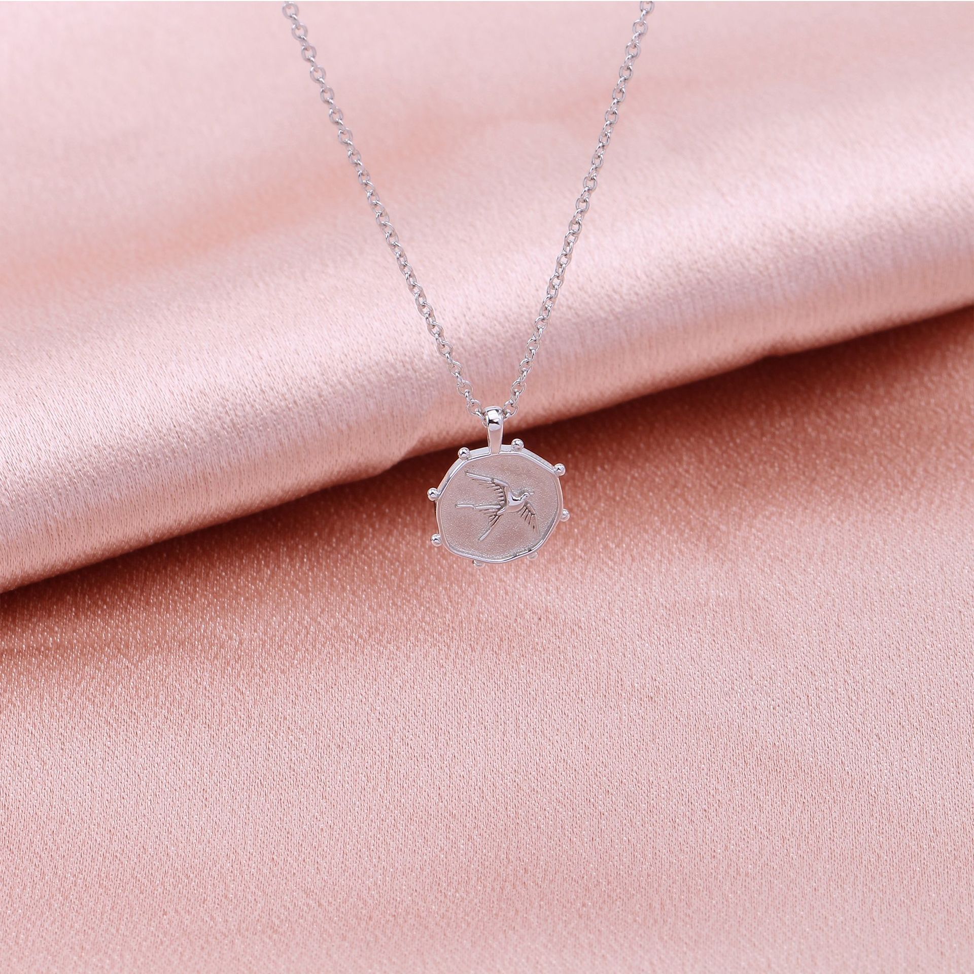 Simple Style Solid Color Sterling Silver 18k Gold Plated Pendant Necklace In Bulk display picture 10