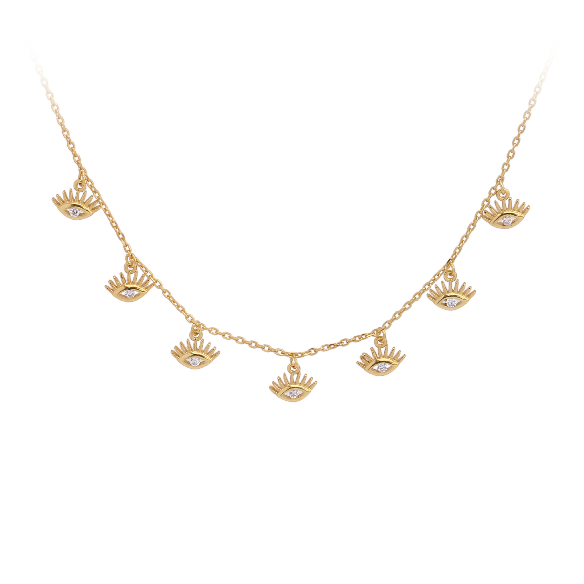 Simple Style Round Sterling Silver 18k Gold Plated Zircon Necklace In Bulk display picture 1