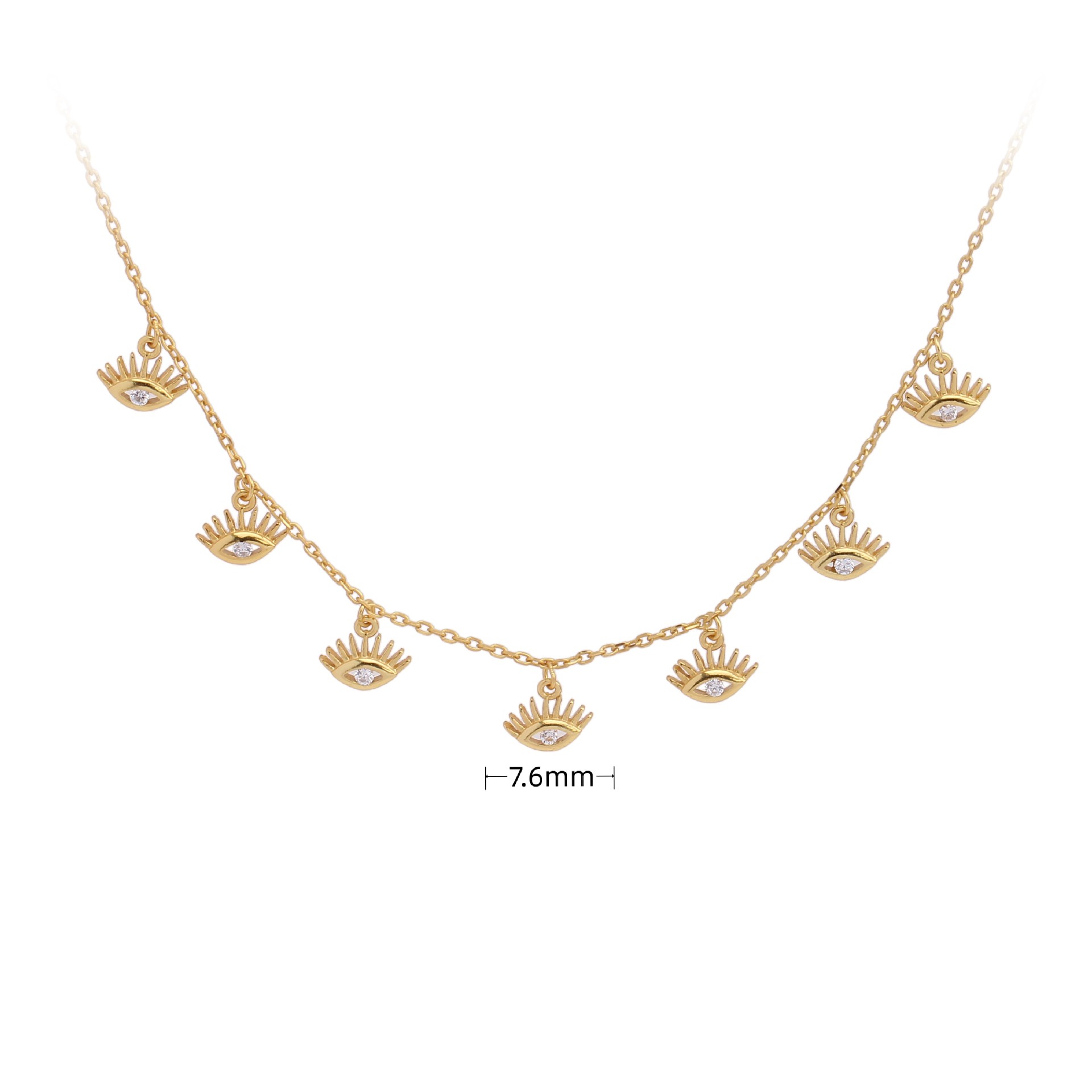 Simple Style Round Sterling Silver 18k Gold Plated Zircon Necklace In Bulk display picture 2