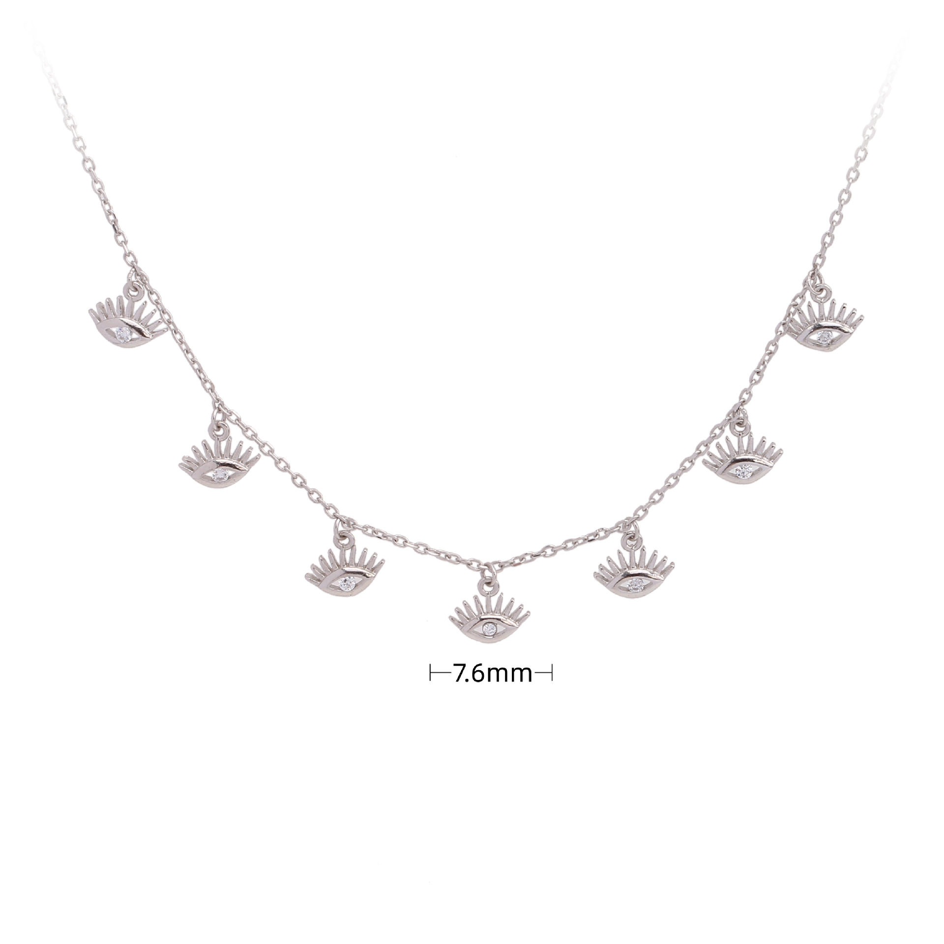 Simple Style Round Sterling Silver 18k Gold Plated Zircon Necklace In Bulk display picture 4