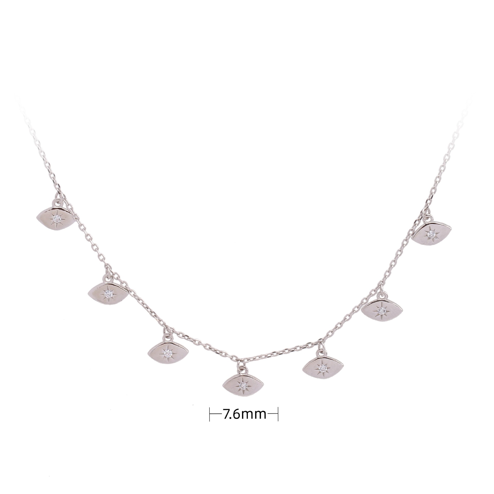 Simple Style Solid Color Sterling Silver 18k Gold Plated Zircon Necklace In Bulk display picture 4