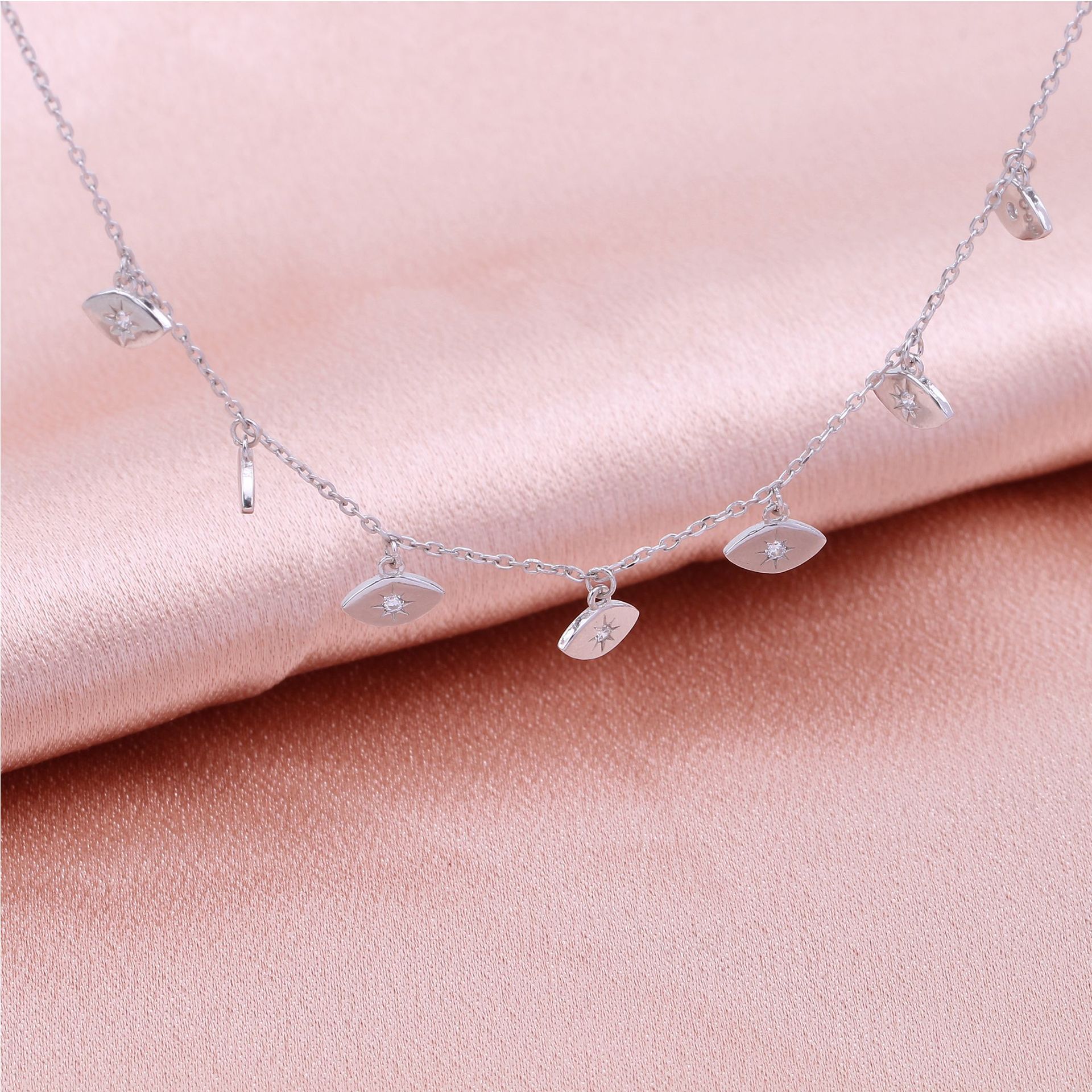 Simple Style Solid Color Sterling Silver 18k Gold Plated Zircon Necklace In Bulk display picture 10