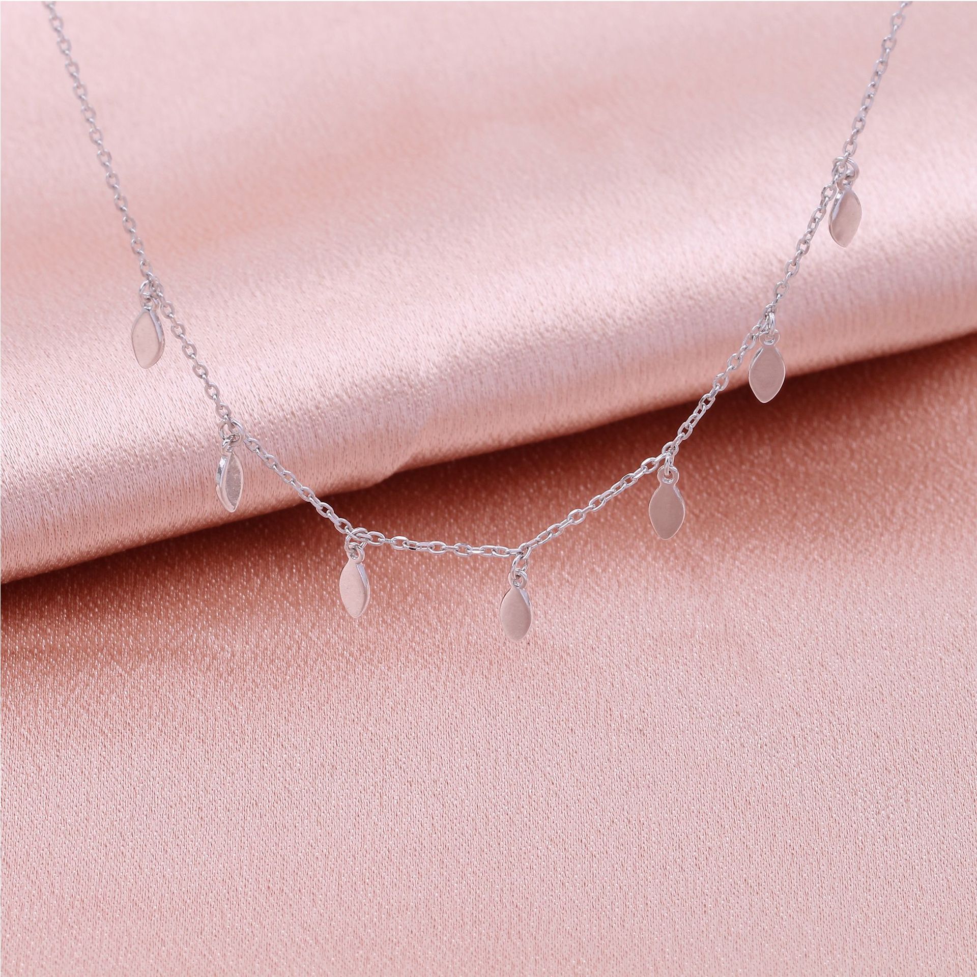 Sweet Solid Color Sterling Silver 18k Gold Plated Necklace In Bulk display picture 10