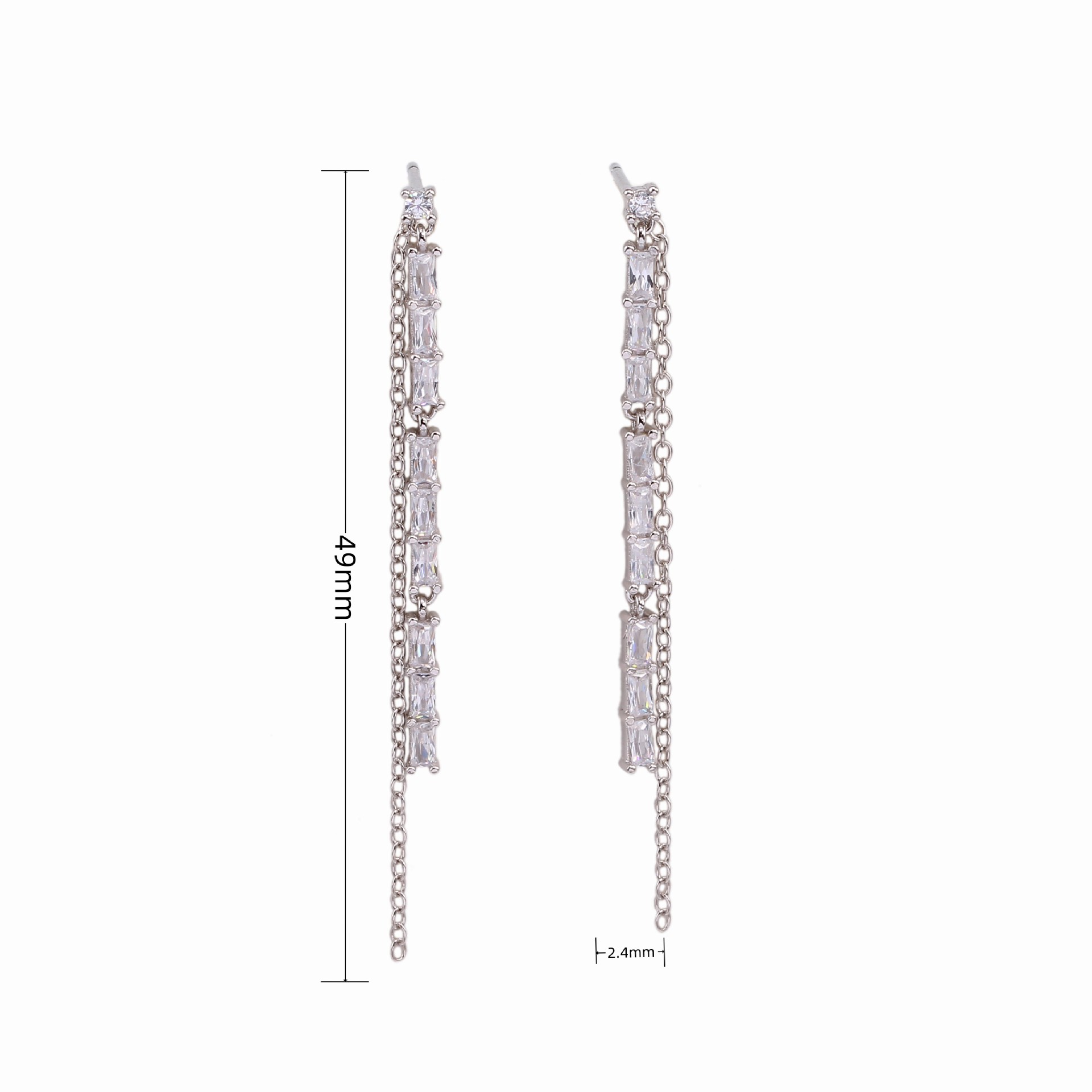 1 Pair Elegant Solid Color Inlay Sterling Silver Gem Drop Earrings display picture 4