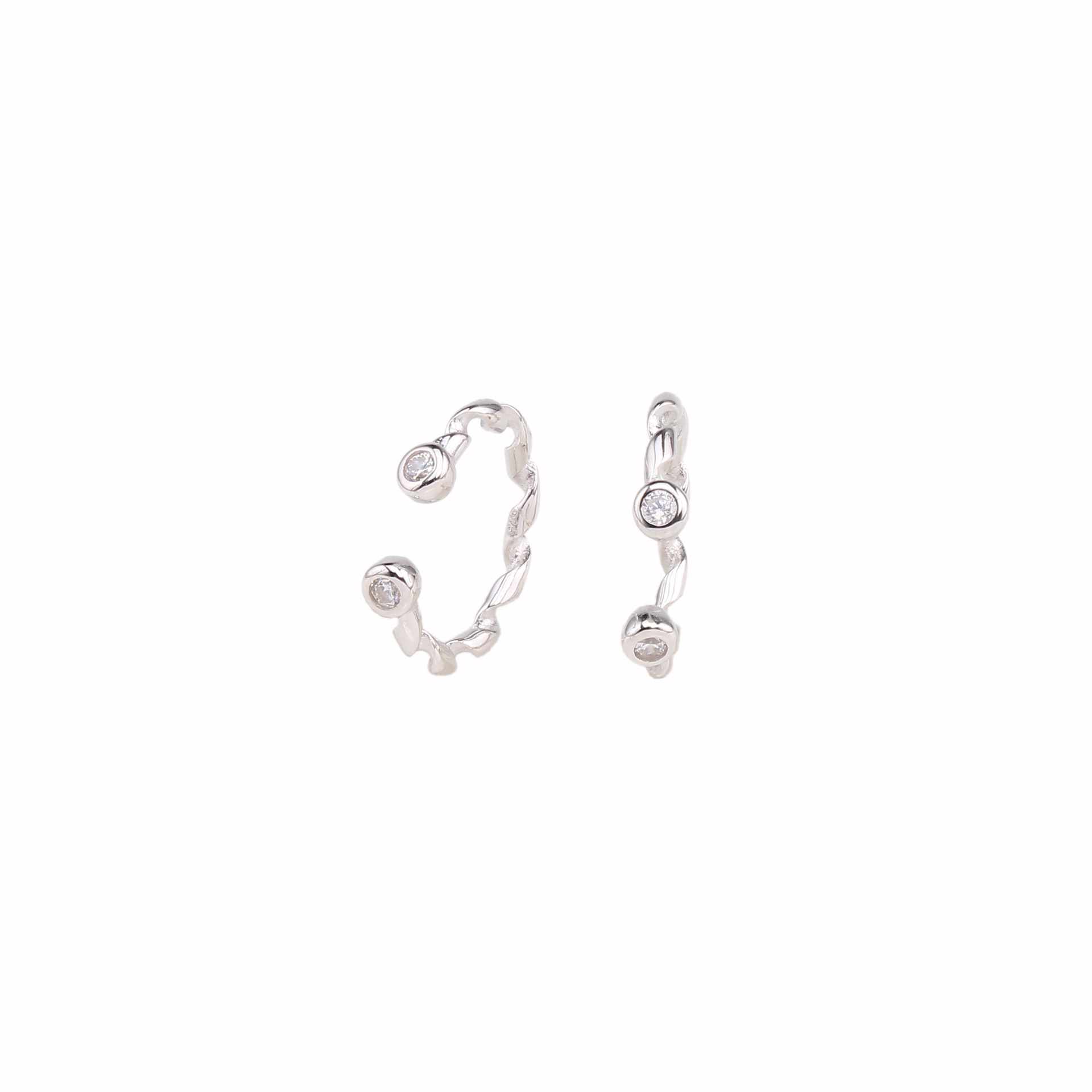1 Pair Simple Style Solid Color Inlay Sterling Silver Gem Earrings display picture 3