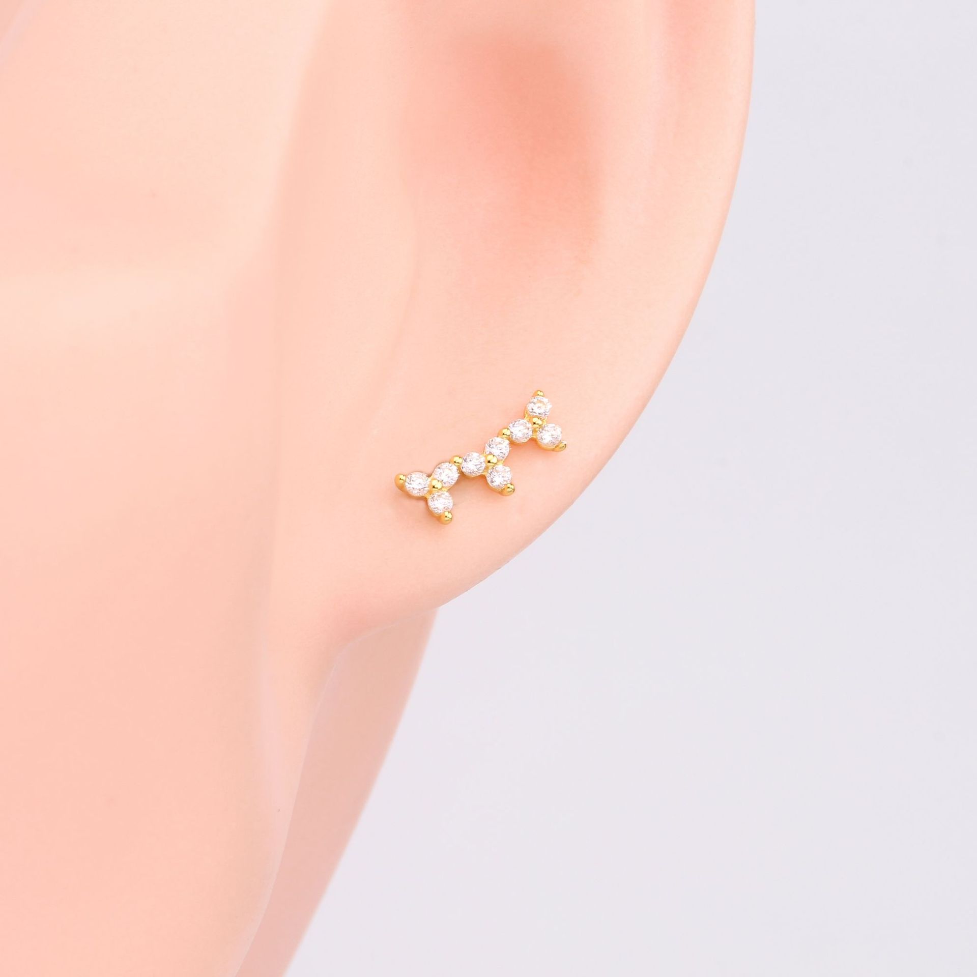 1 Pair Simple Style Round Inlay Sterling Silver Pearl Ear Studs display picture 4