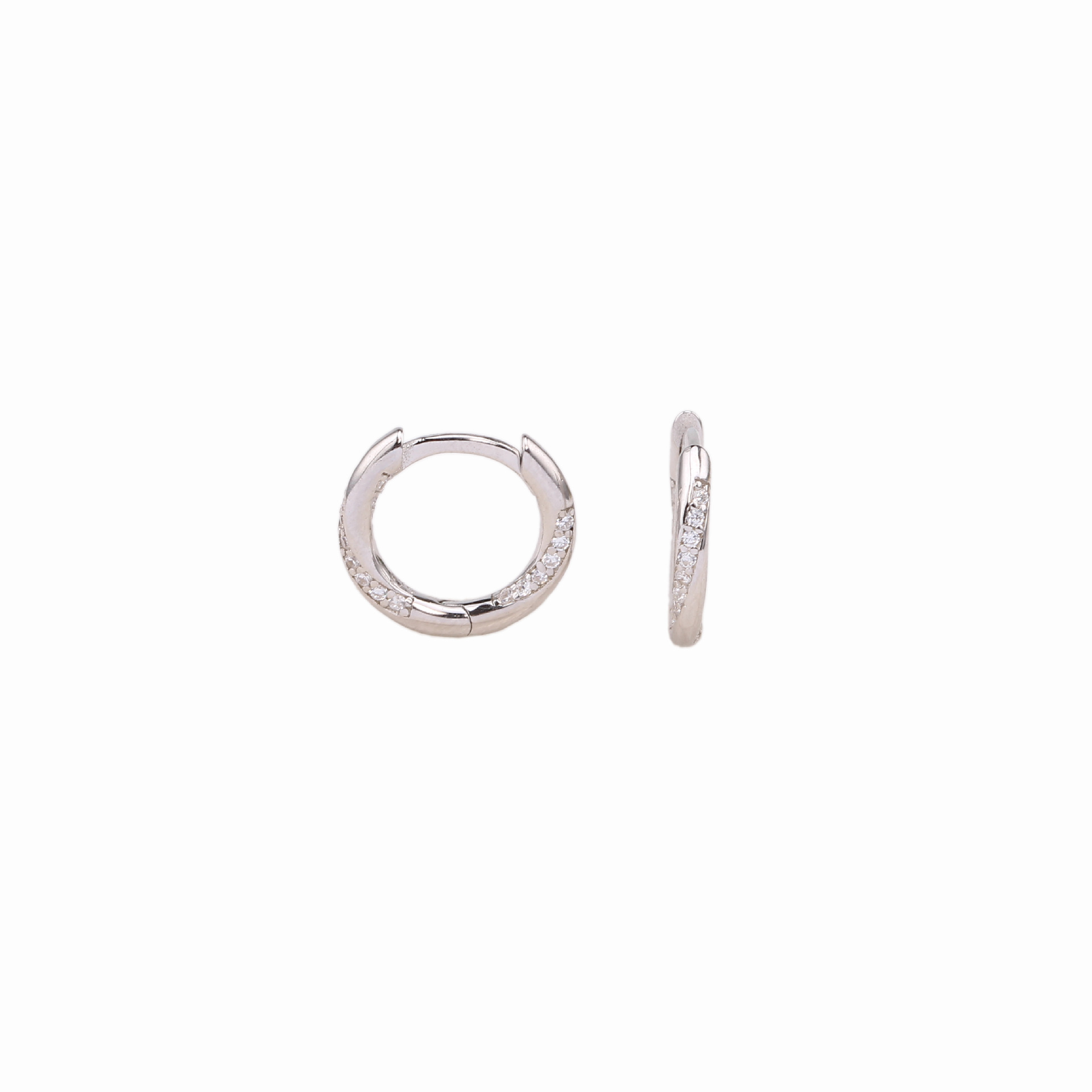 1 Paar Einfacher Stil Einfarbig Inlay Sterling Silber Zirkon Ohrringe display picture 2