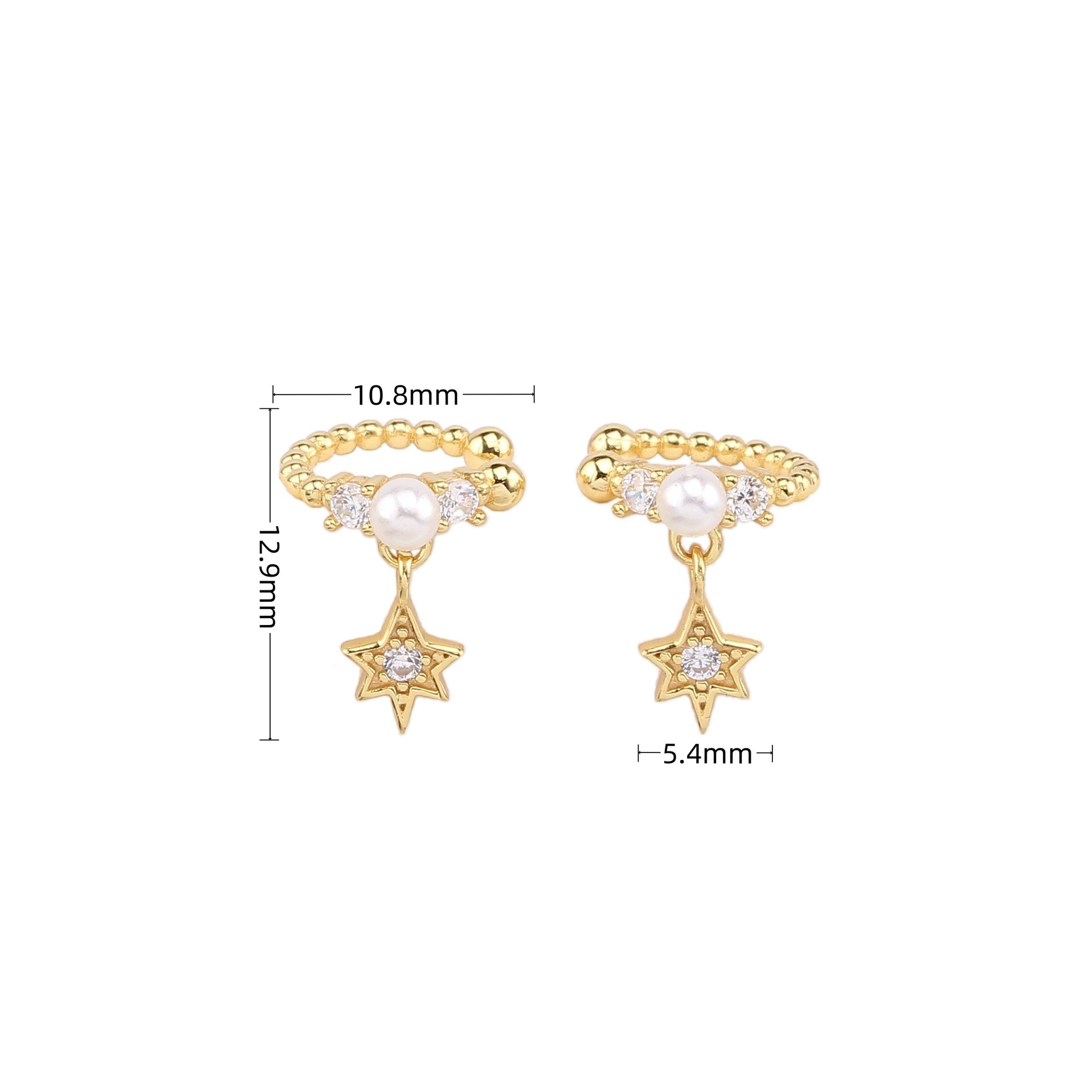 1 Pair Simple Style Star Inlay Sterling Silver Zircon Drop Earrings display picture 2