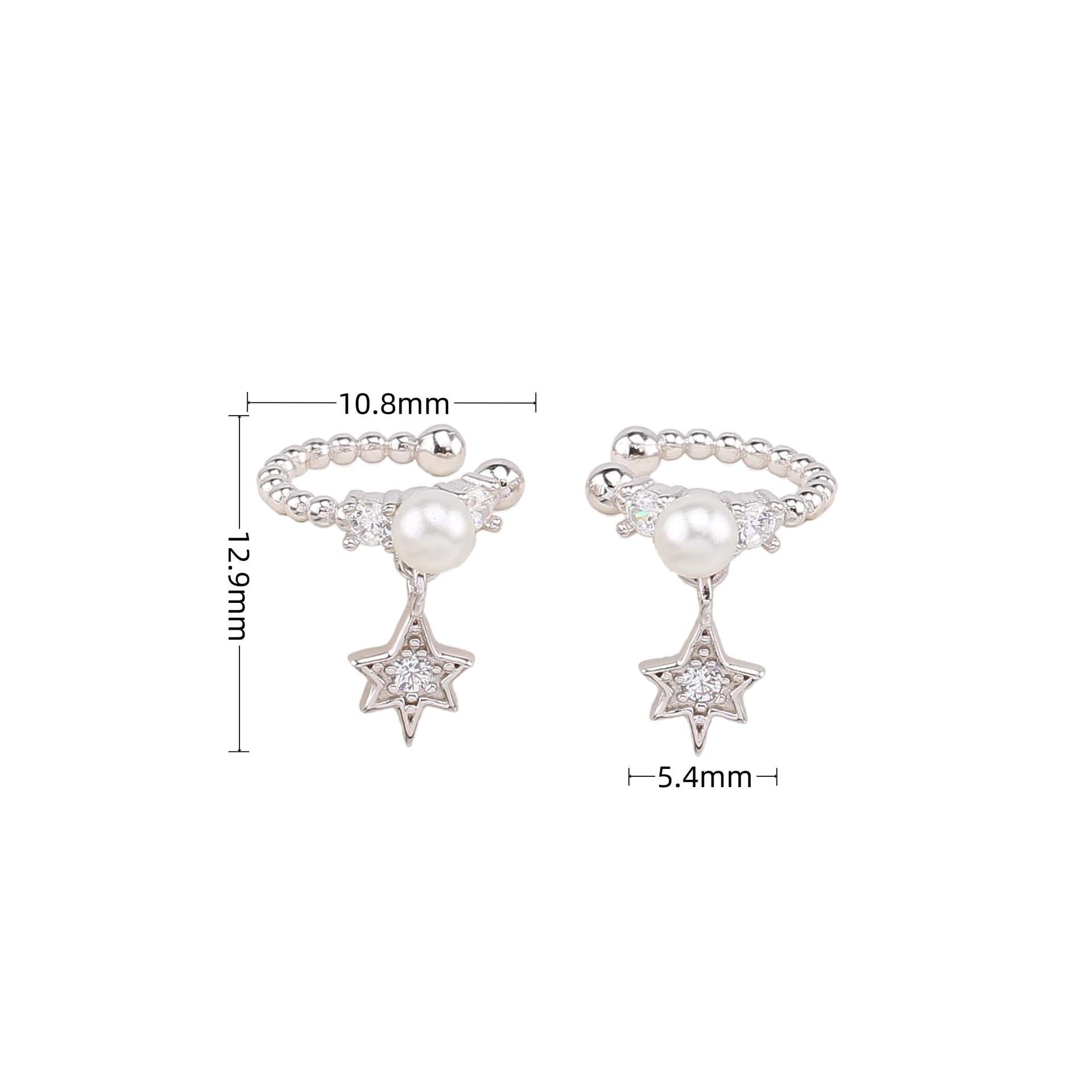 1 Pair Simple Style Star Inlay Sterling Silver Zircon Drop Earrings display picture 4